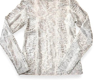 Petit Pois By Viviana G - Snake Patterned Mesh Turtle Neck Sleeve