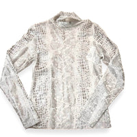 Petit Pois By Viviana G - Snake Patterned Mesh Turtle Neck Sleeve