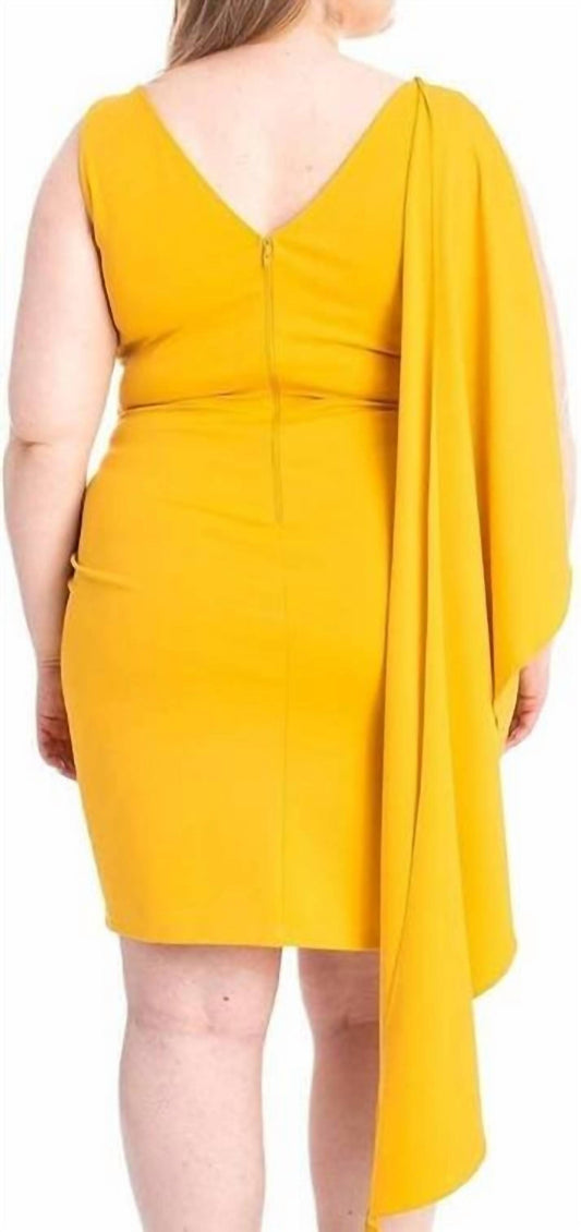 Symphony - Back Shoulder Cape Mini Dress - Plus