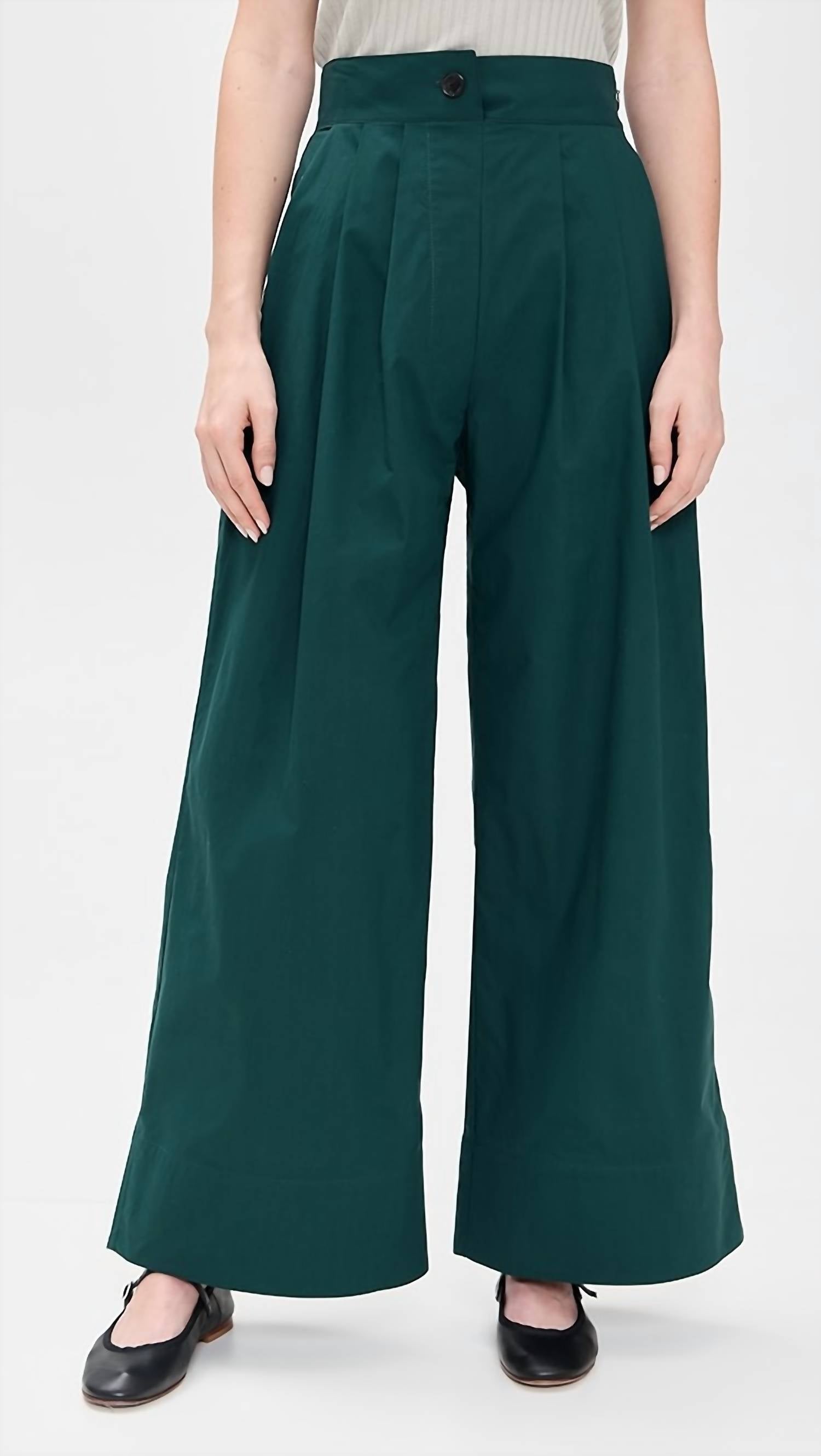 RACHEL COMEY Coxsone High-waisted Trouser in dark juniper - women's pants