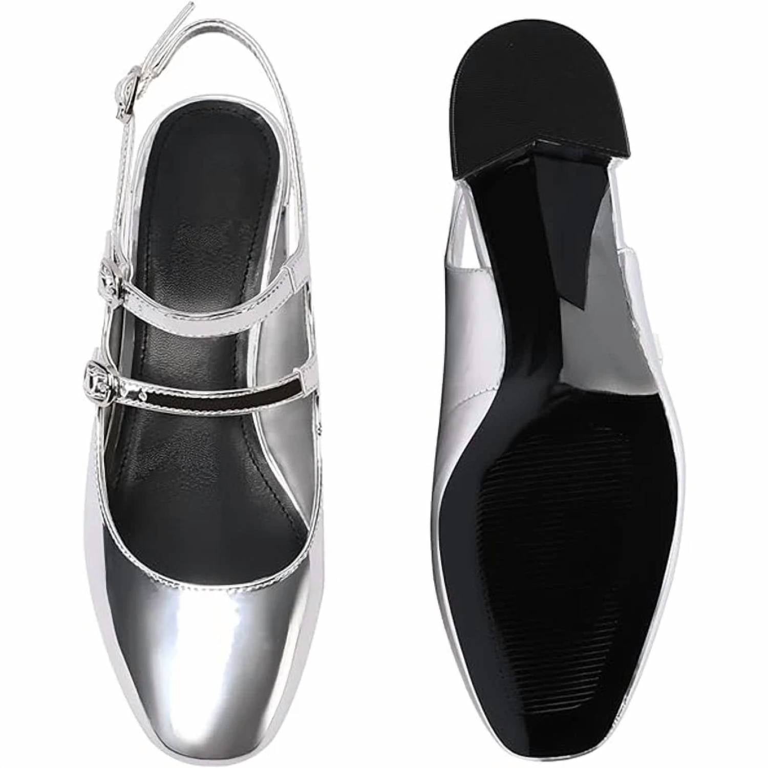 Adrizzlein - Women's Mary Jane Buckle Block Heels
