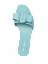 Salvatore Ferragamo Women's Embossed Bow Sandals in blue - women's sandal - view 4