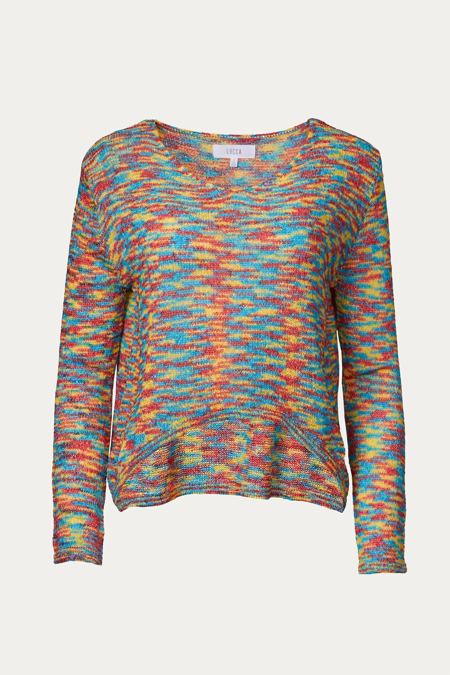 Lucca - SPACE-DYED INTARSIA-KNIT SWEATER