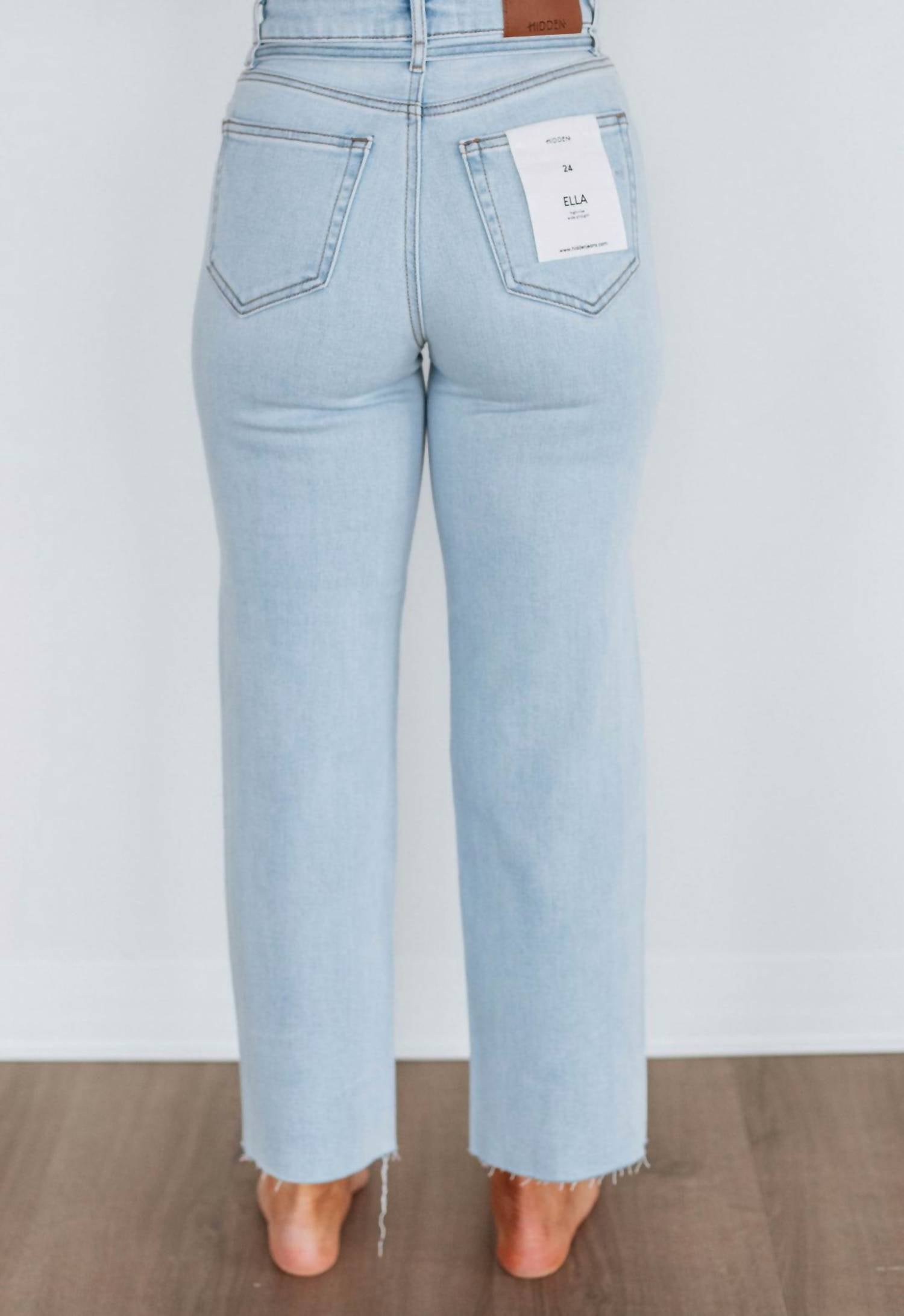 Hidden - Ella Tie Waist Straight Denim Jeans
