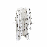 Big Bear And Bird - Women's Tropical Palm Leaves Kimono