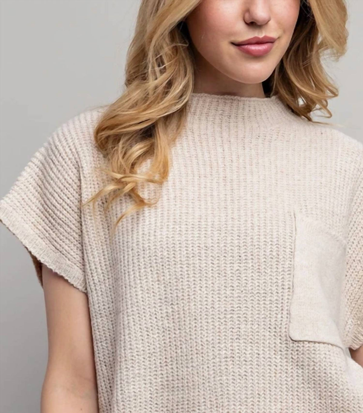 Sweet Generis - Rib-knit Short Sleeve Sweater