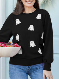Mary Square - Shelby Sequin Ghosts Embellished Sweatshirt