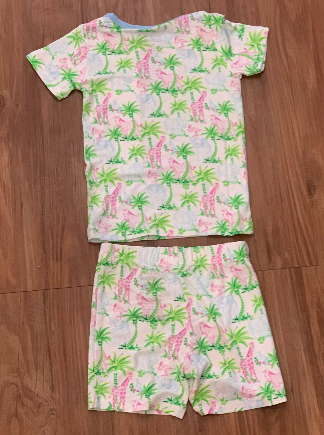 Sweet Bay Clothing Girl's Zoo Two Piece Pajama Short Set in multi - item - alternate view