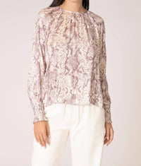 Area Stars - Snake Print Long Sleeve Blouse