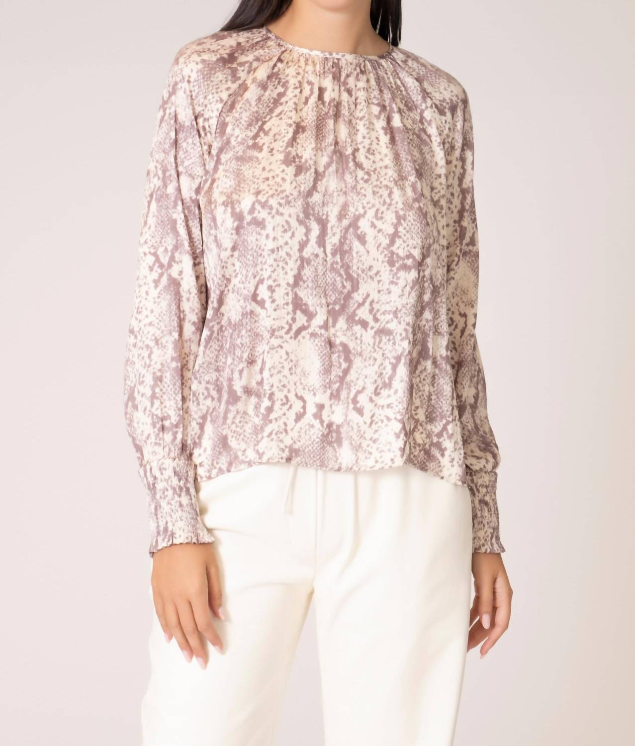Area Stars - Snake Print Long Sleeve Blouse