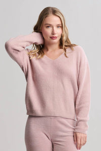 Barefoot Dreams - Cozychic Lite Ribbed V Pullover With Back Tie