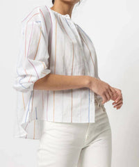 Lilla P - Bracelet Sleeve Shirred Blouse