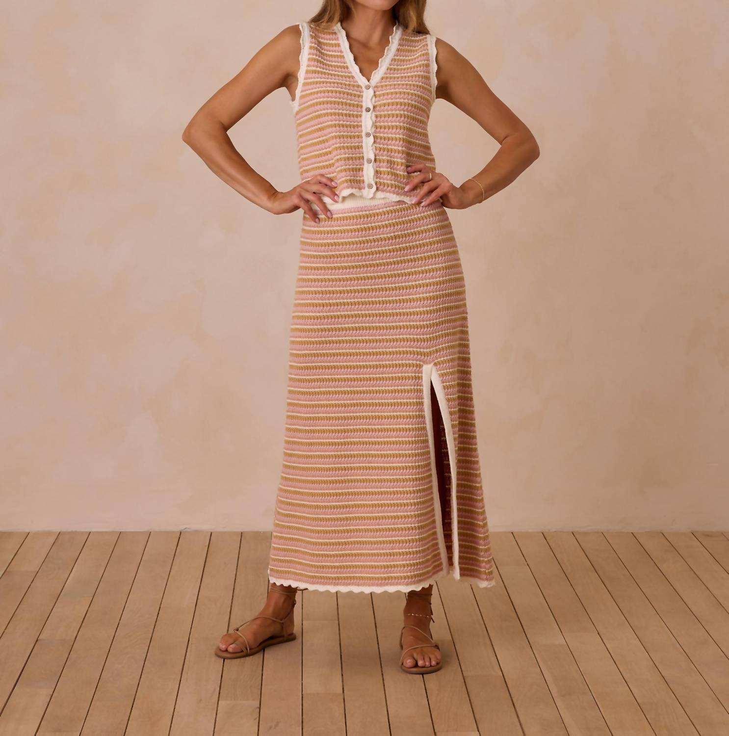 Rylee + Cru - Knit Midi Skirt
