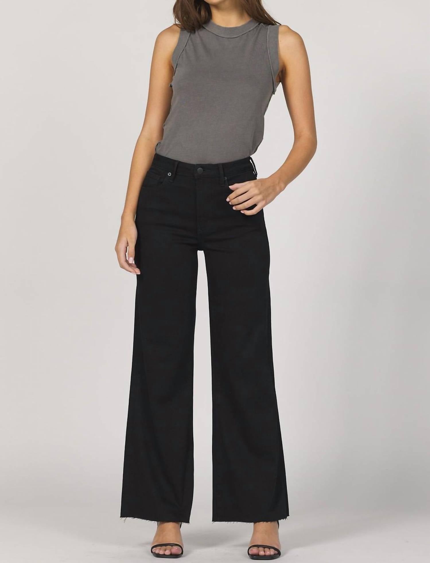 DEAR JOHN DENIM Fiona Wide Leg Jeans in black arrow - women's jeans - view 4