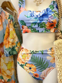 TFY Collection Tropical Summer Two Piece Swim Set in blue - women's swimwear - view 4