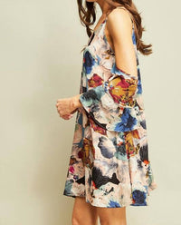 Entro - Open Shoulder Floral Mini Dress