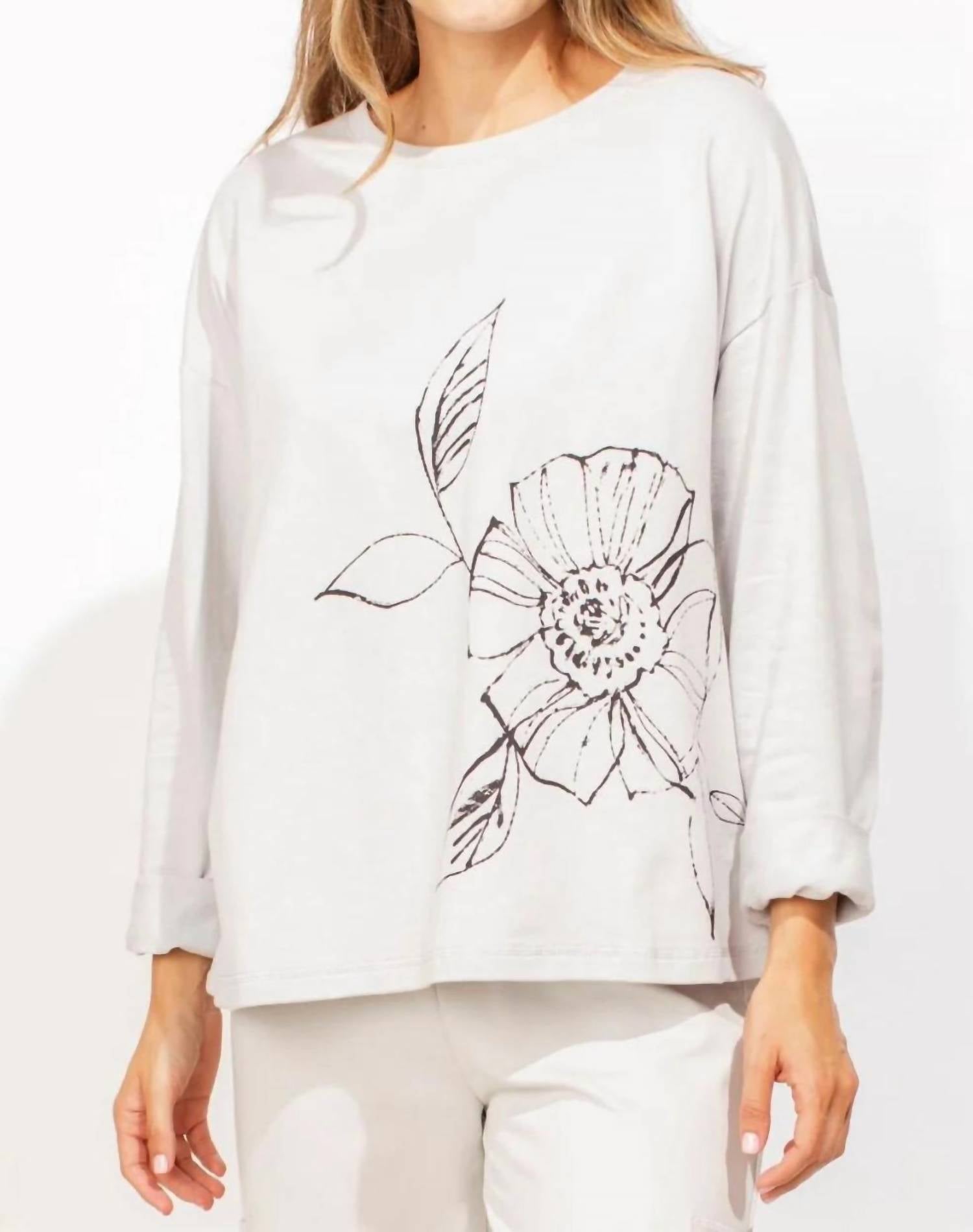 Escape By Habitat - Graphic Floral Cotton Pullover