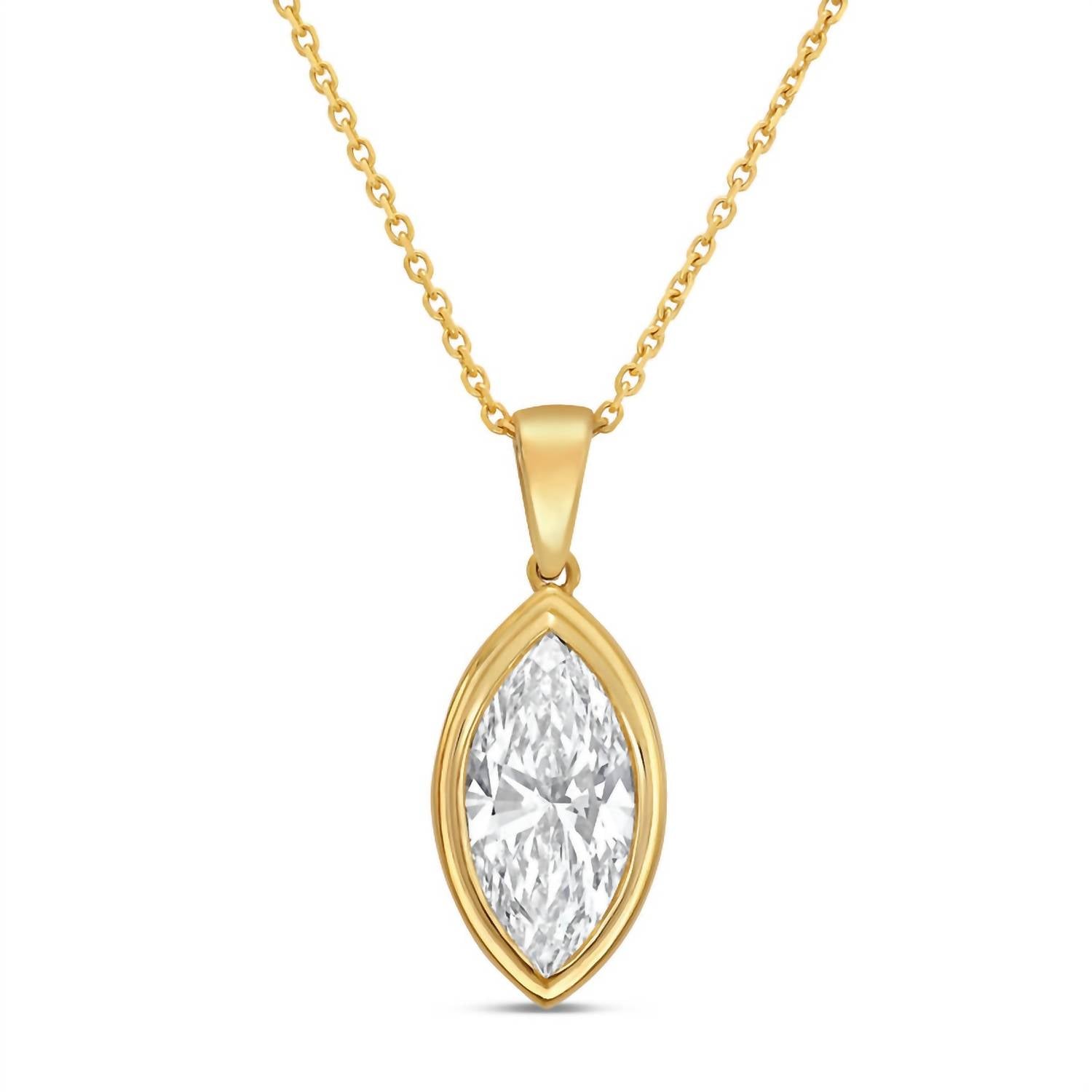 Diana M Jewels - Women's Marquise Lab-Grown Diamond Pendant Necklace (12.00 Ct) - Luxe
