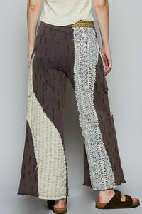 POL Wavy Patchwork Printed Denim Pants in gray - women's jeans - view 4
