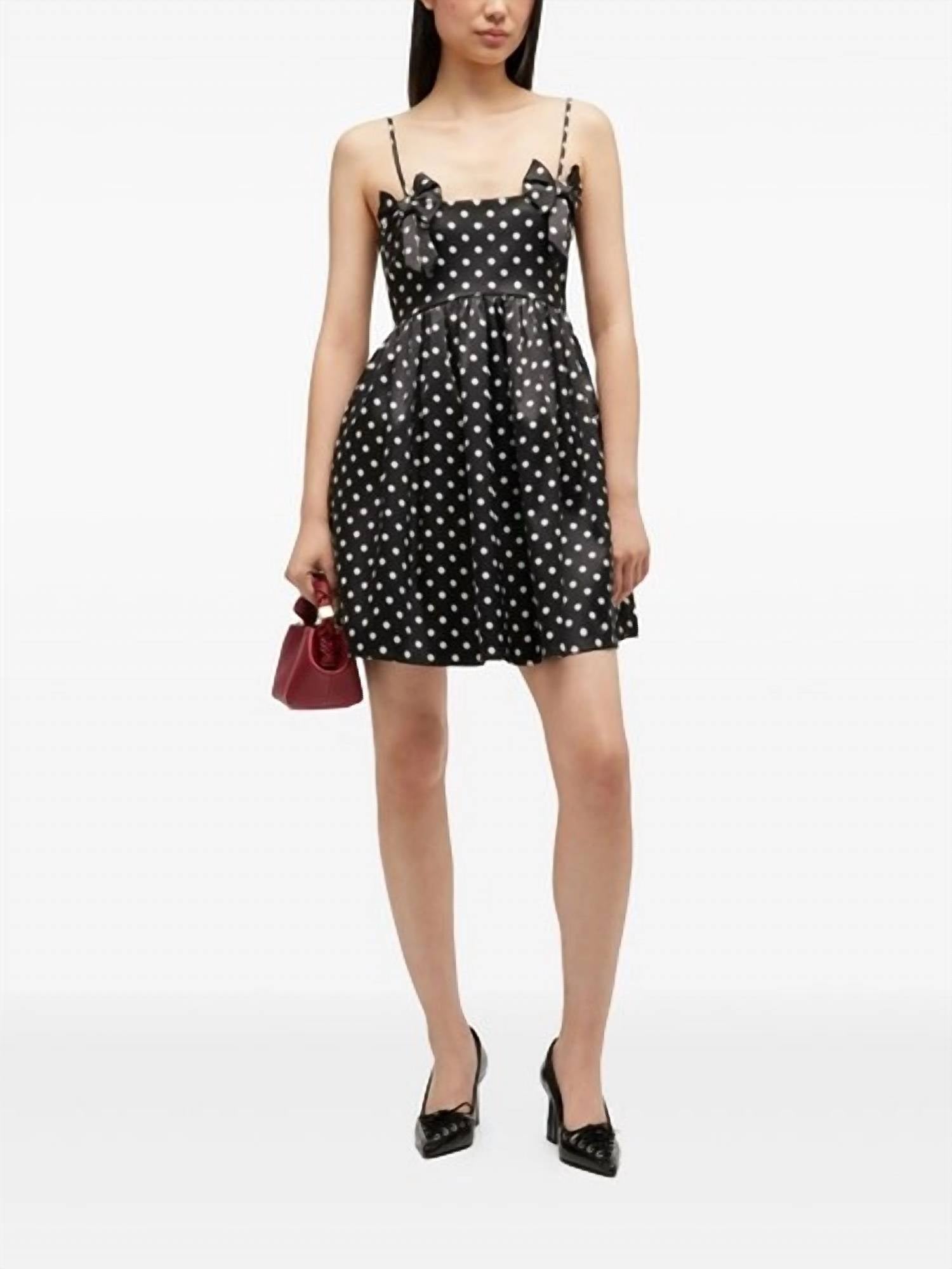 Ganni - Printed Double Satin Mini Strap Dress