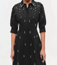 SIMKHAI Jazz Embellished Midi Dress in black - women's dress - view 4