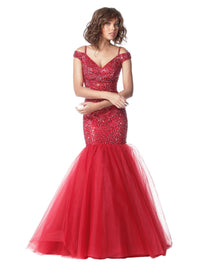 Sherri Hill - Off-Shoulder Mermaid Prom Dress