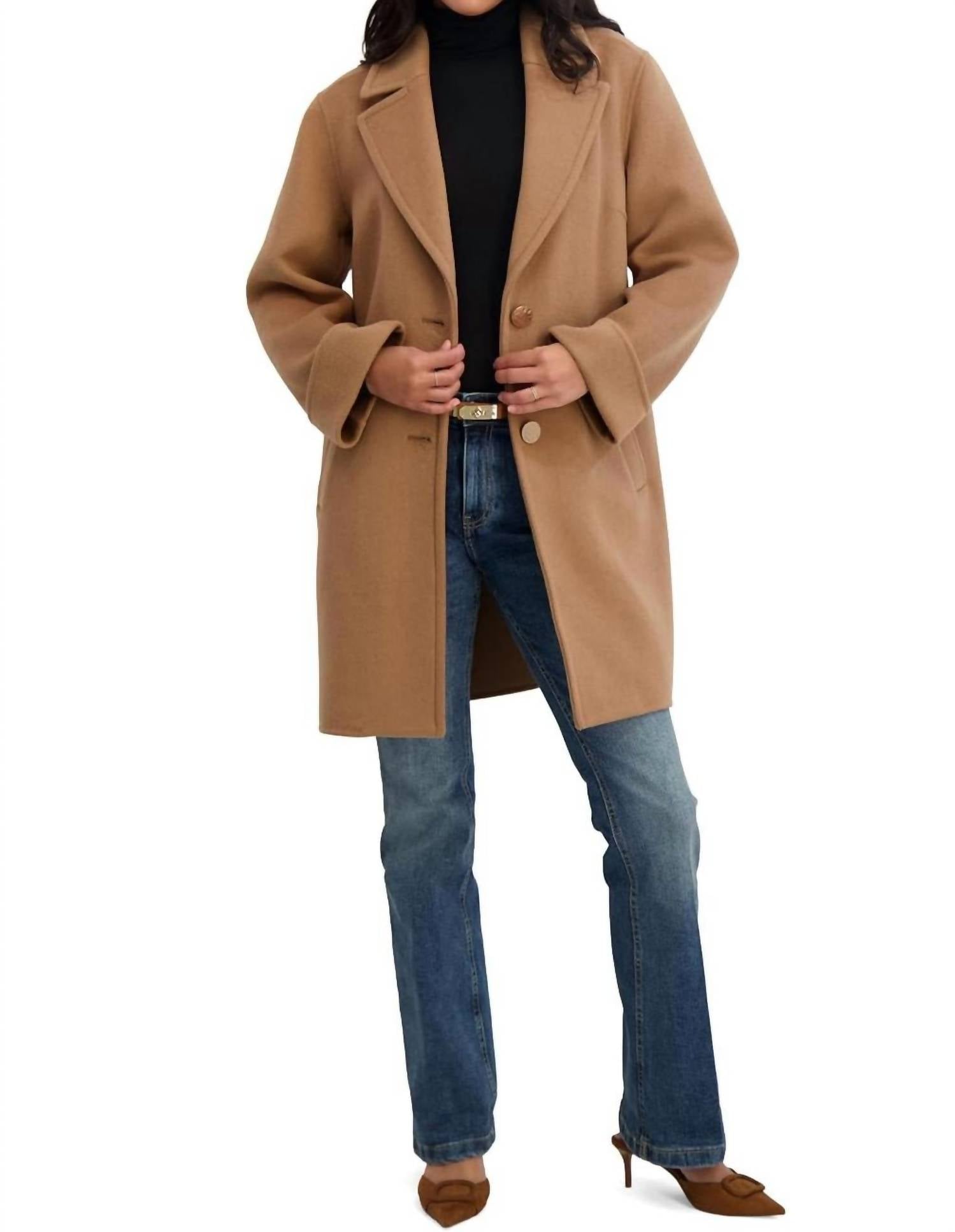 Tahari - Double-faced Soft Wool Topper Coat