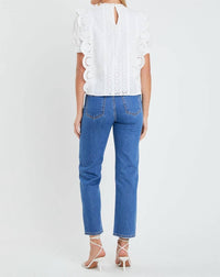 English Factory - Eyelet Short Sleeve Blouse