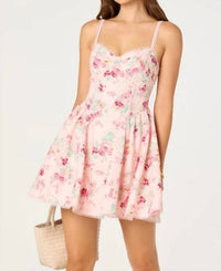 Astr - Birdie Eyelet Sweetheart Mini Dress