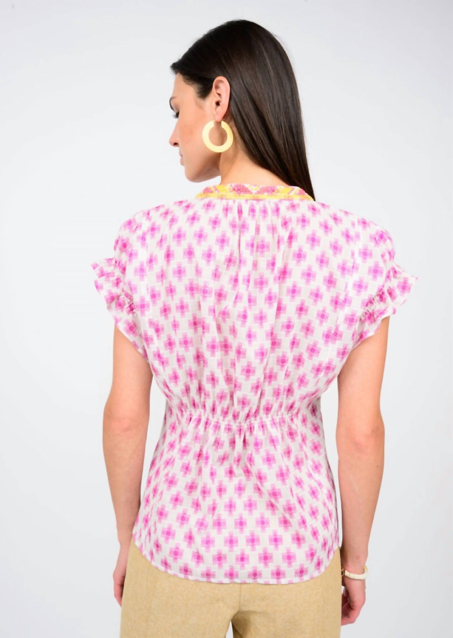 Ivy Jane - Women's Trellis Stitched Popover Top