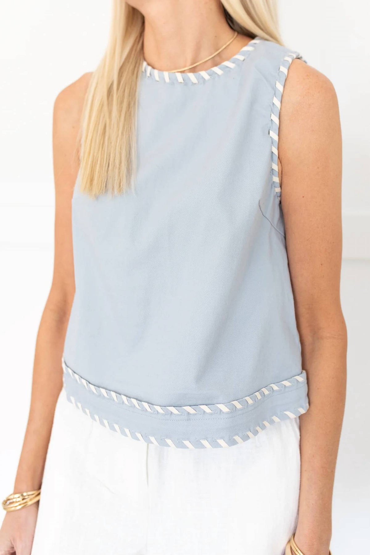 &Merci - Lila Contrast Whip Stitch Tank Top