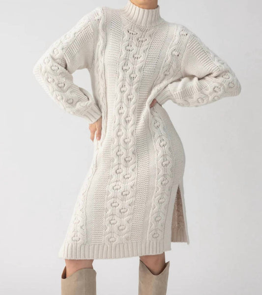 Sanctuary - Cable Knit Side Slit Sweater Dress