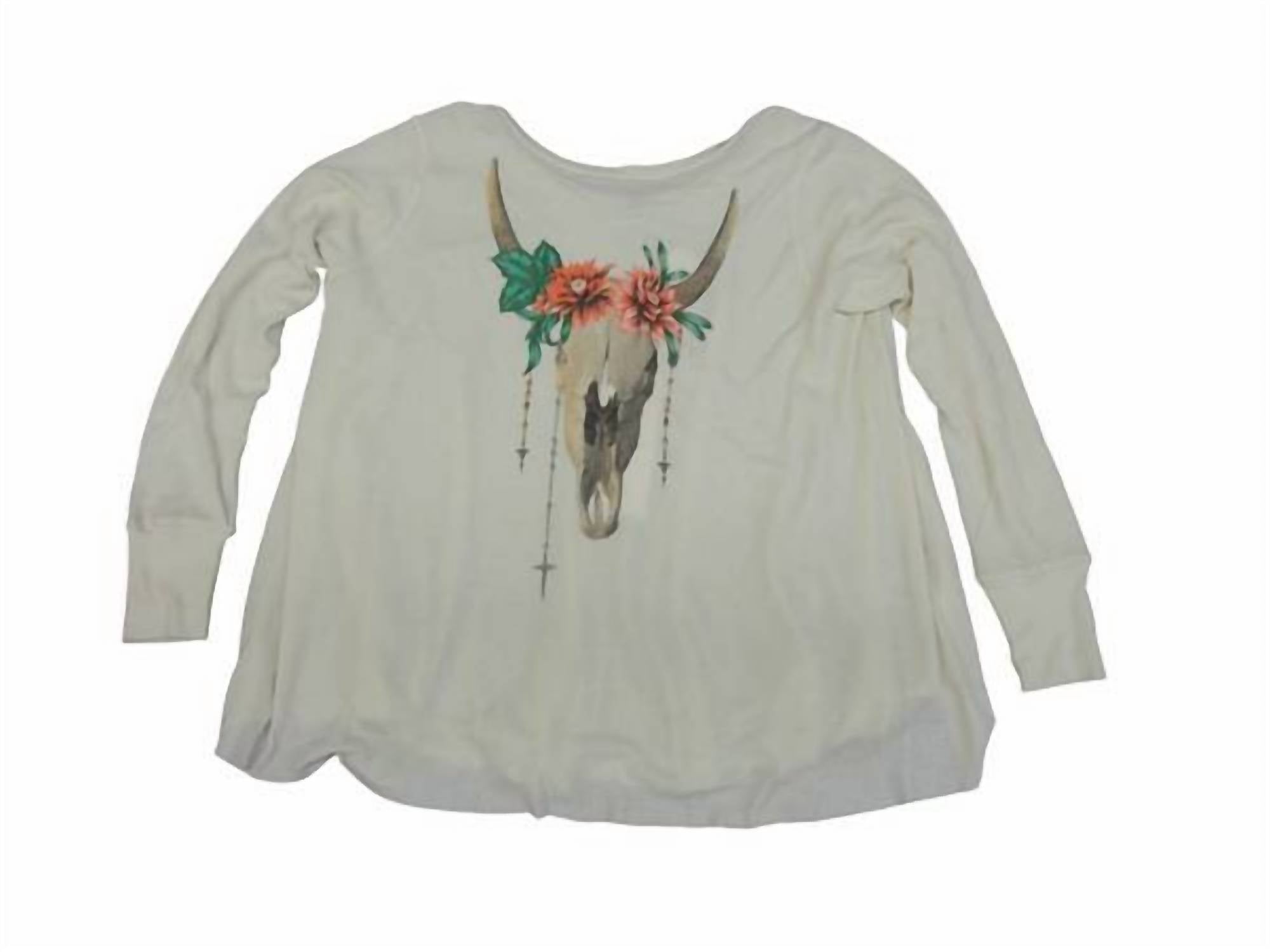 Wildfox - Kids' Cow Skull Thermal Top