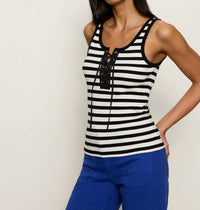 Sanctuary - Lace Up Stripe Tank Top