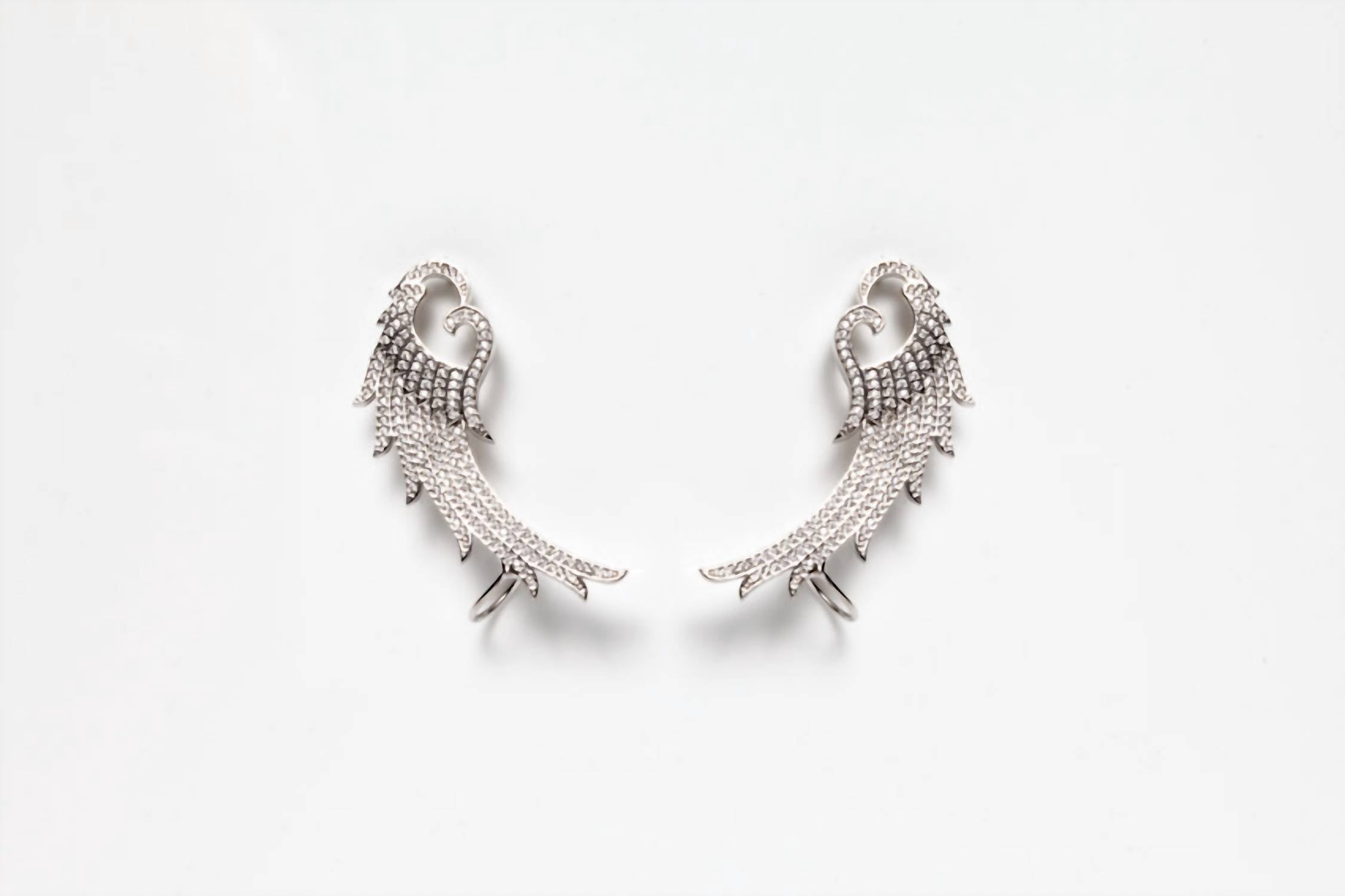 Avenue Chic - Women's Heart Wing Earcuff Earrings