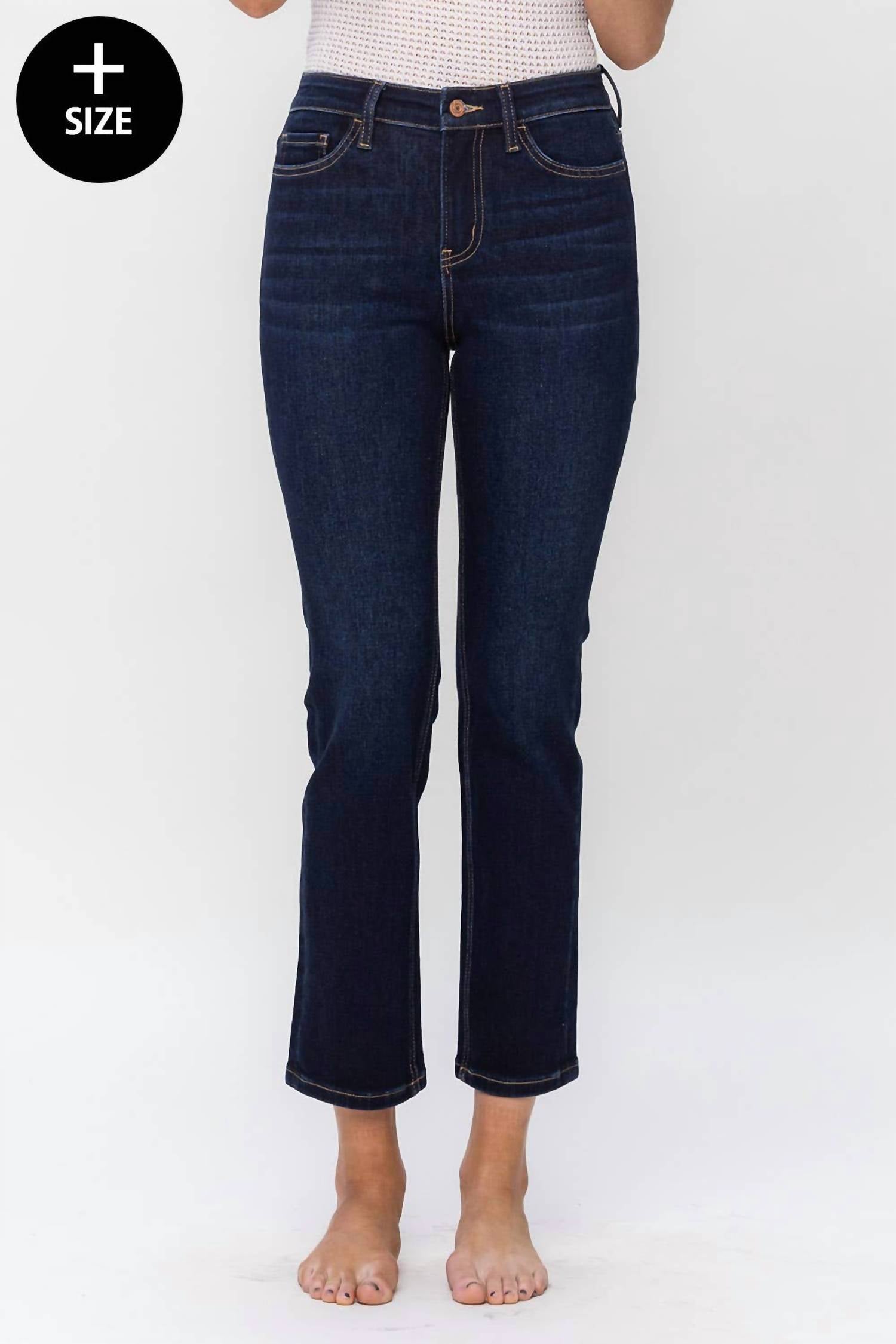 Vervet By Flying Monkey - High Rise Ankle Slim Straight Jeans - Plus