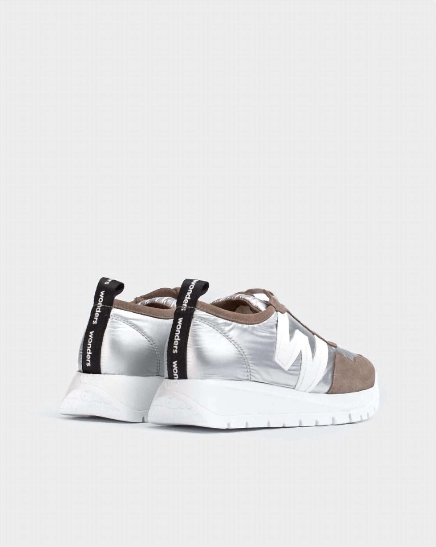 Wonders Women's A-2416 Sneakers in taupe plata - women's sneaker - detail view