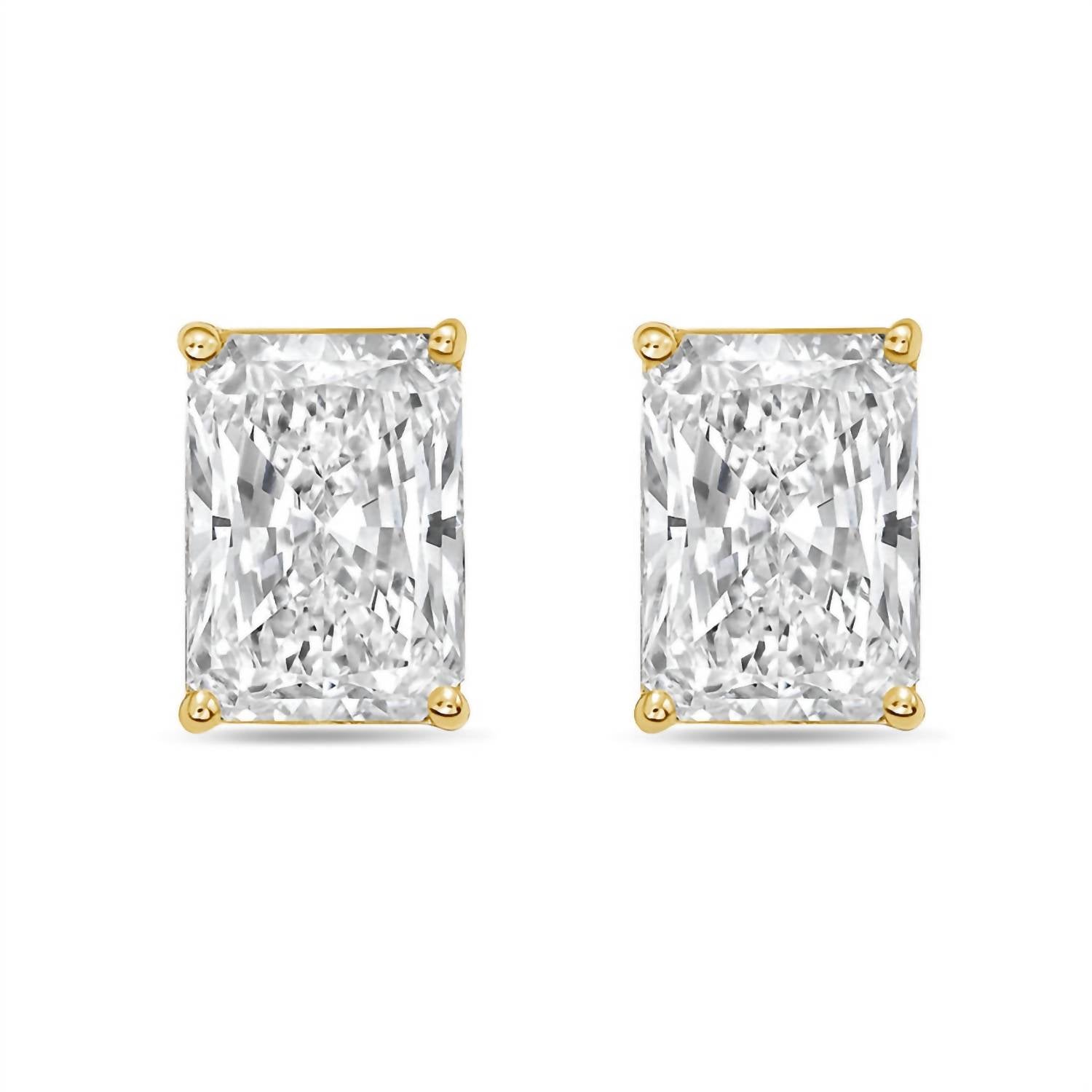 Diana M Jewels - Women's Radiant Lab-grown Diamond Stud Earrings (1.00 Tcw) - Delicate