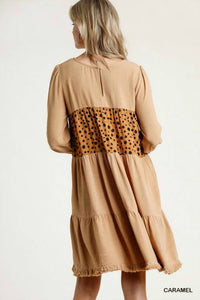 Umgee - Spotted Tiered Fringe Dress