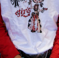 Red Barn Girls Rodeo 1947 Baseball Tee in white red - kids' long sleeve top - detail view