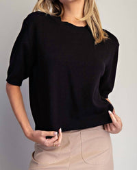 Ee:Some - Round Neck Half Sleeve Sweater