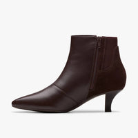Clarks Women's Kepley Erin Dark Leather Ankle Boots in espresso - women's shoe - detail view