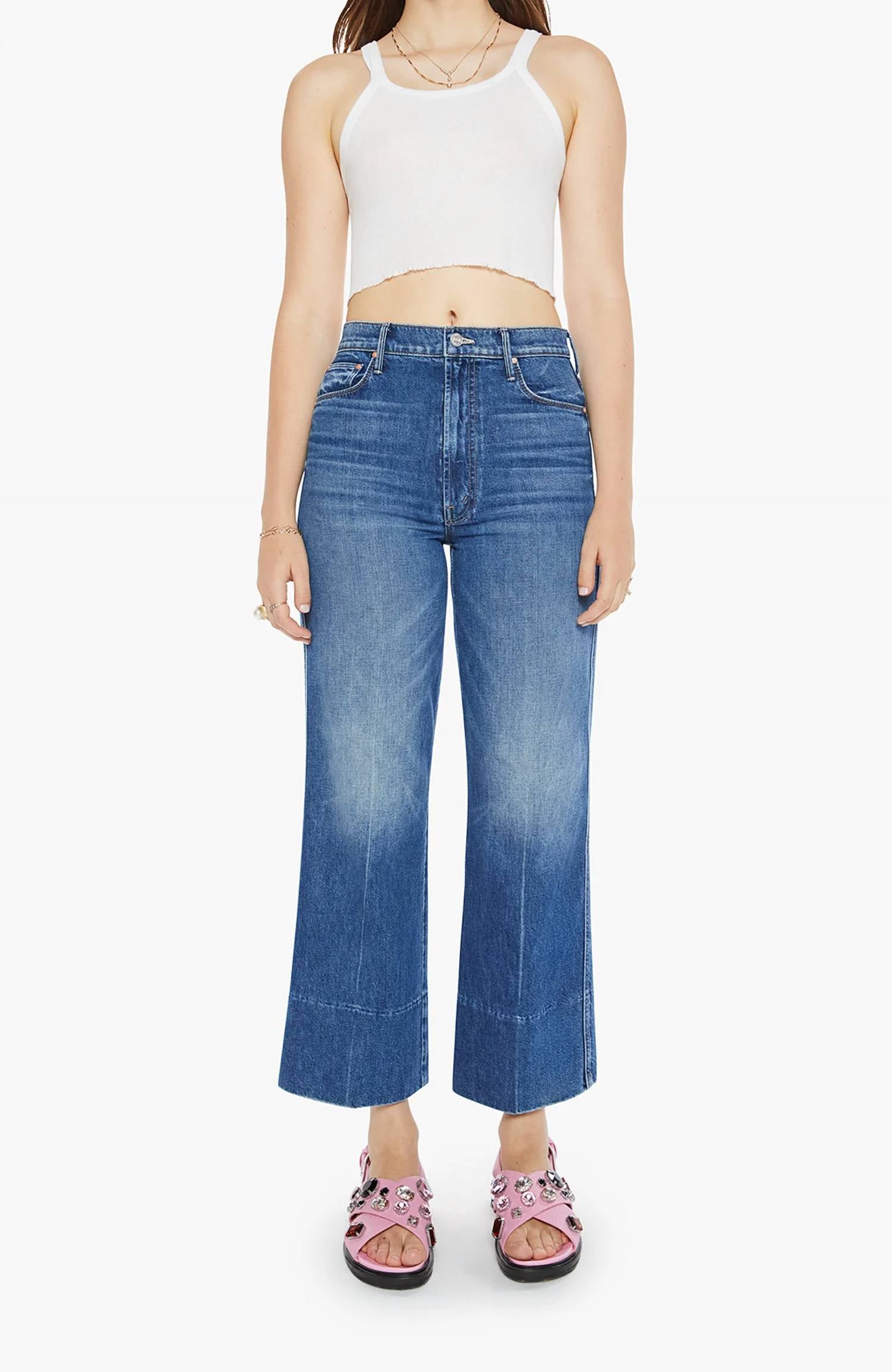 Mother - Maven Wide Hem Ankle Jeans