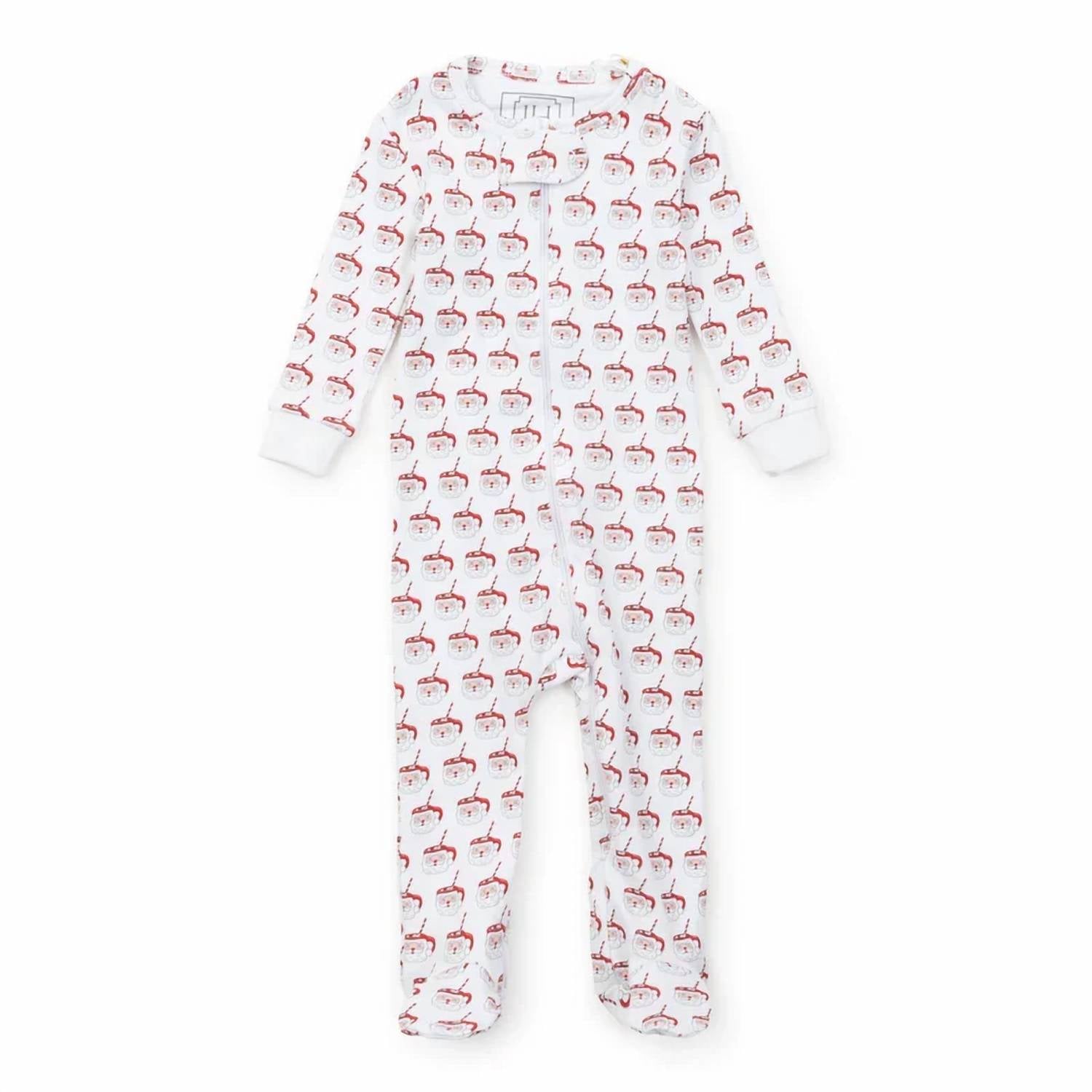 Lila + Hayes - Baby's Hot Cocoa Santa Parker Zip-up Pajama