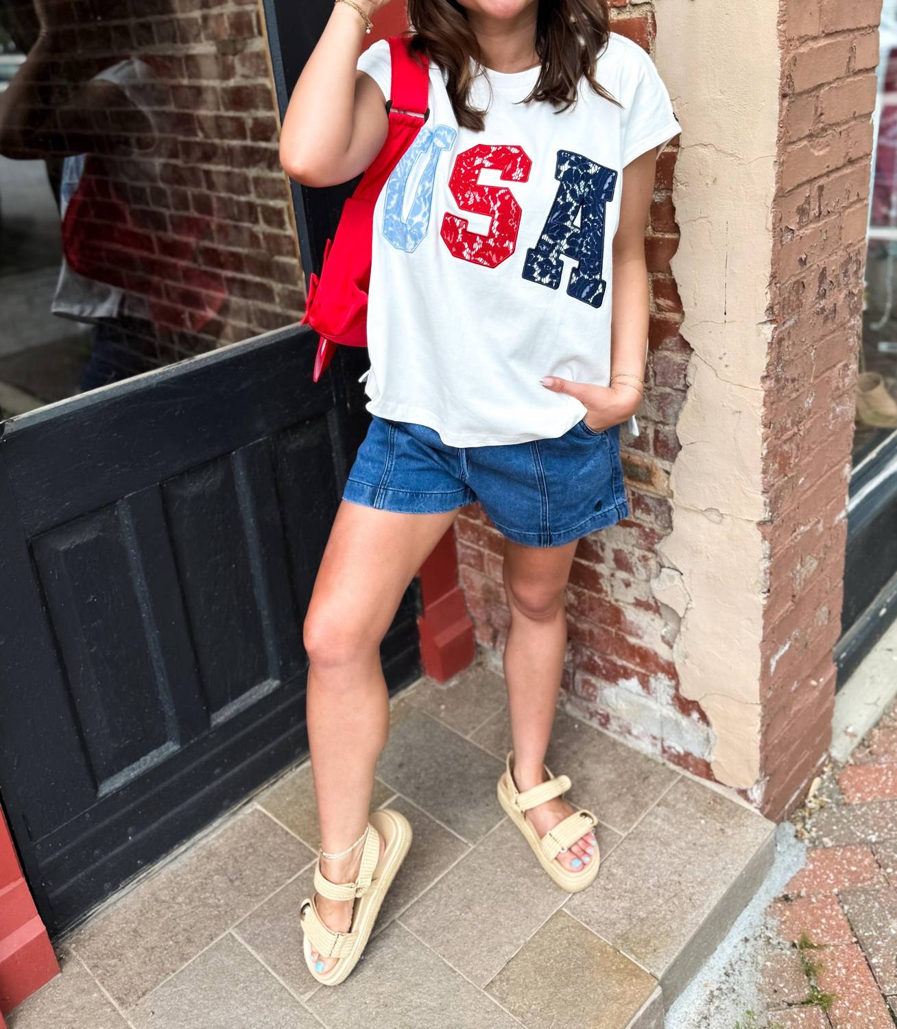 Peach Love - Lace & Liberty Tee