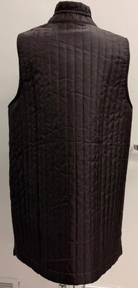 Terra Women's Mock Neck Vest in dark chocolate - women's jacket - detail view