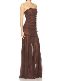 RETROFETE Adele Dress in dark chocolate - women's dress - detail view