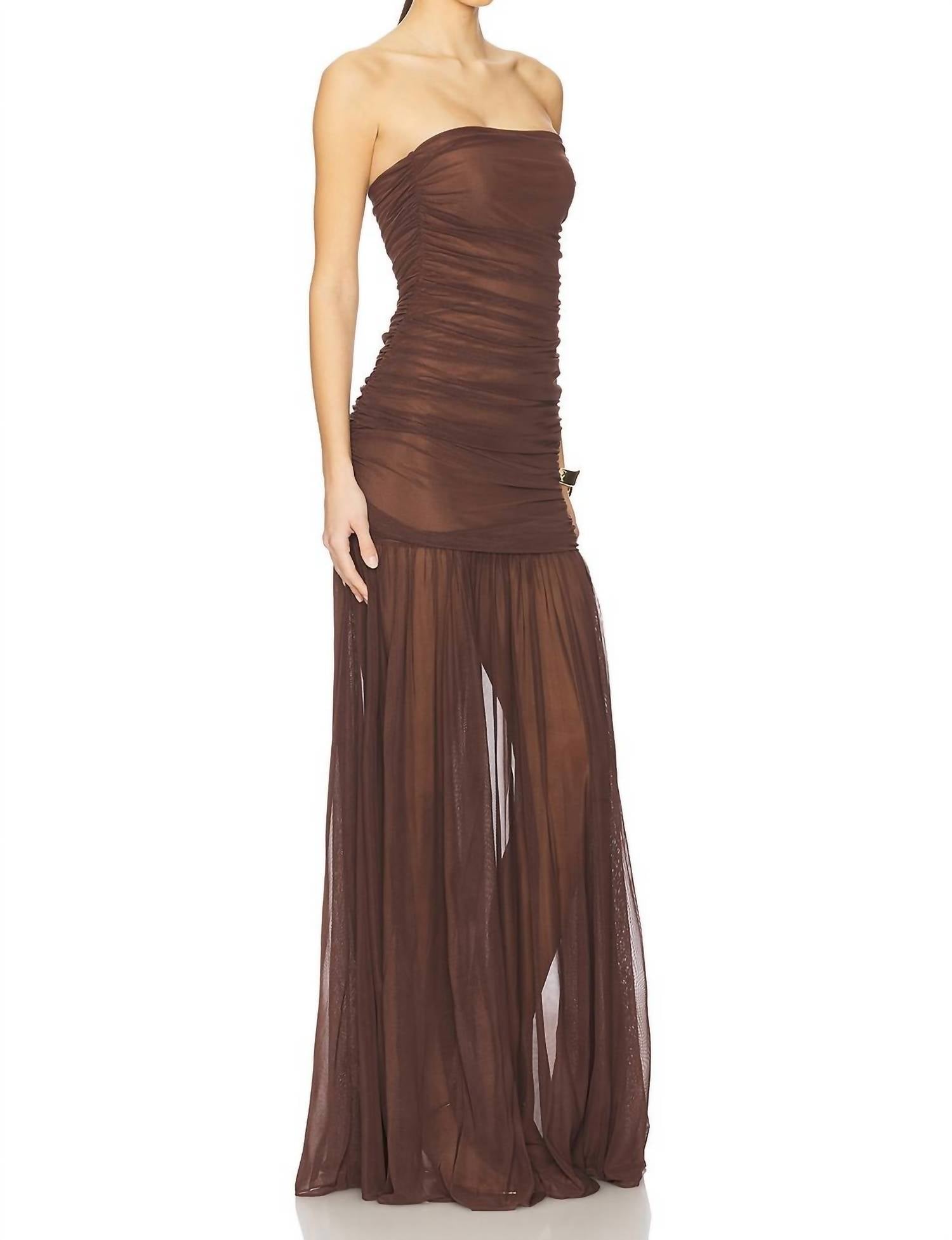 RETROFETE Adele Dress in dark chocolate - women's dress - detail view