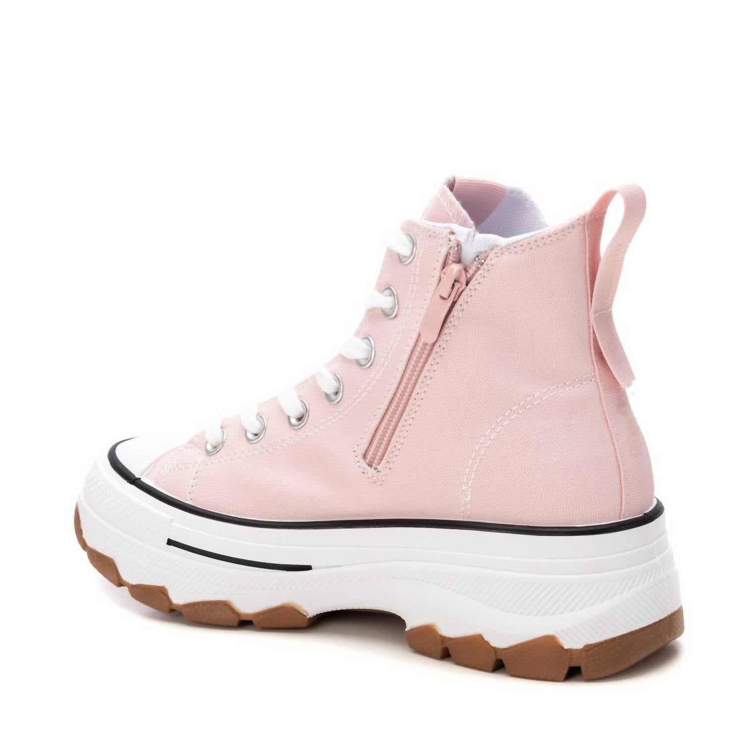Xti Women's Canvas Ankle Boots in nude - women's shoe - detail view