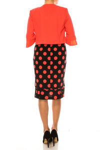Maya Brooke - Polka Dot Pleated Hem Jacket Dress